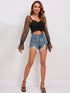 'Thalassa' Flounce Sleeve Crop Top - Celes Fashion